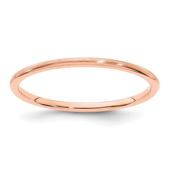 Kazi Luxury 14K Rose Gold 1.2mm Half Round Satin Stackable Band Size 7.5